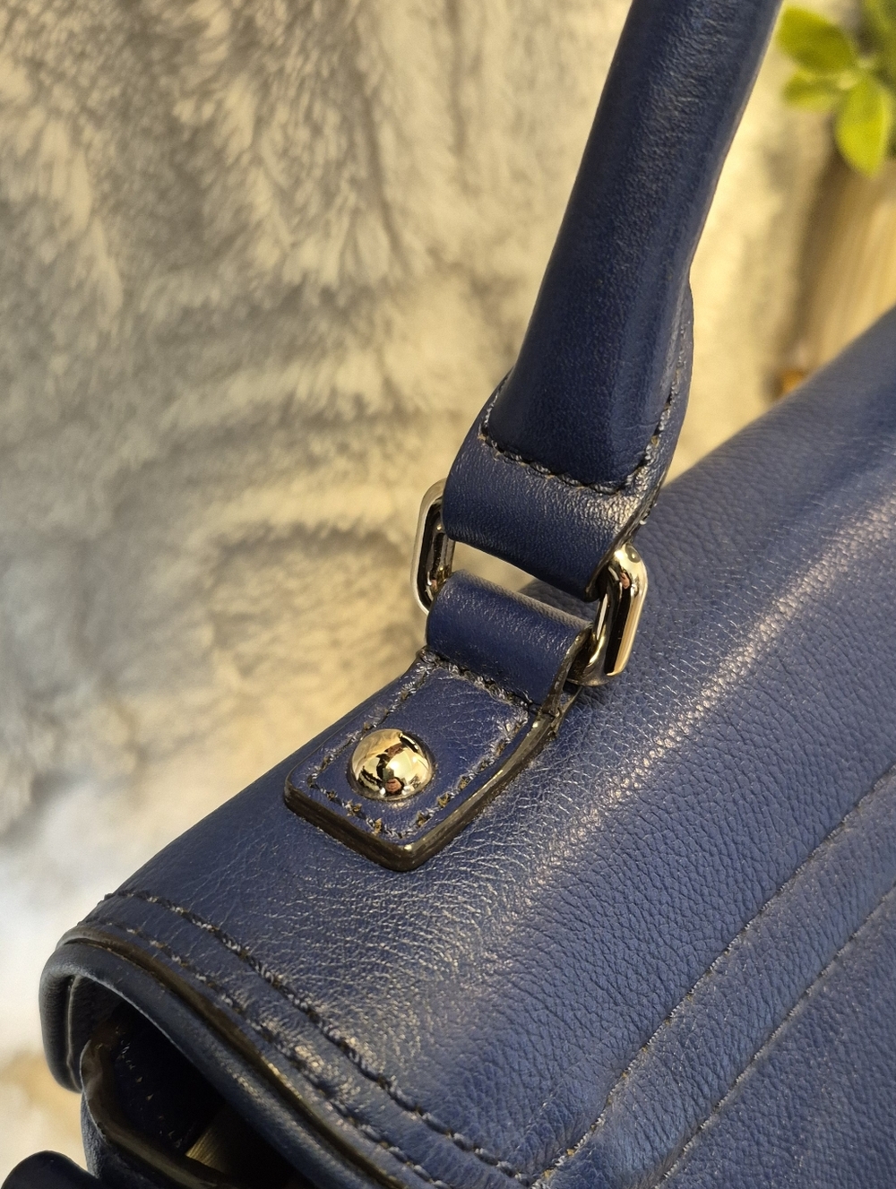 kate spade Navy Blue Top-Handle Satchel with Gold Hardware - Picture 13 of 16
